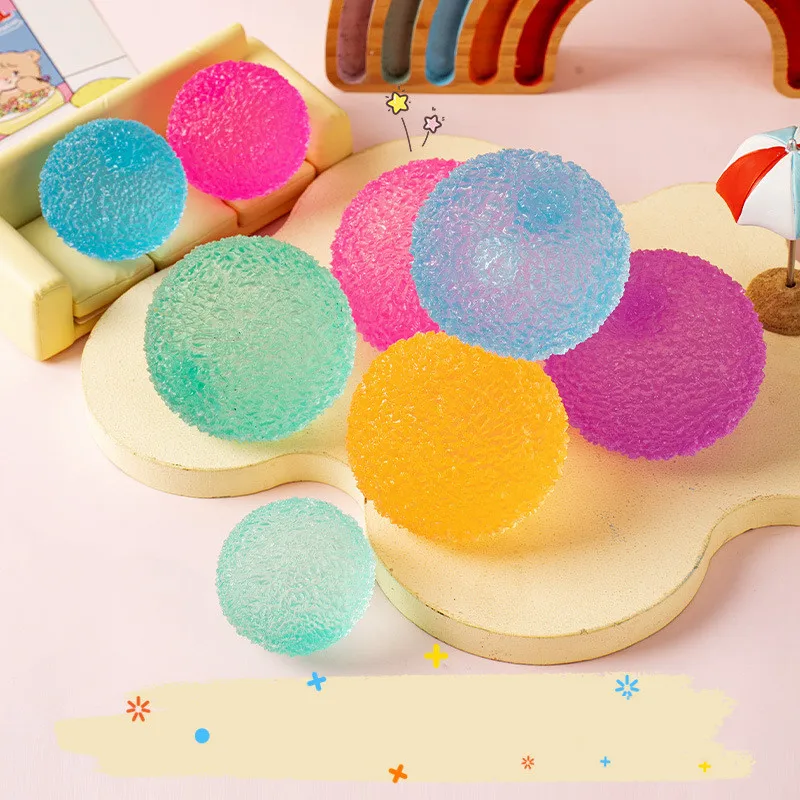 Balles anti-Stress Squishy, Texture multicolore, boule de glace, jouet à presser pour enfants et adultes, jouet sensoriel silencieux, cadeau d'halloween et de noël