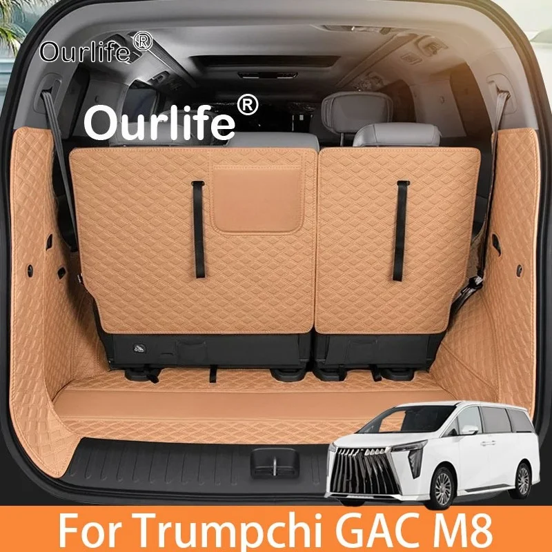 For GAC Trumpchi M8 2026 2027 Car Boot Mat Rear Trunk Liner Cargo Leather Floor Carpet Tray Protector Accessories Mats