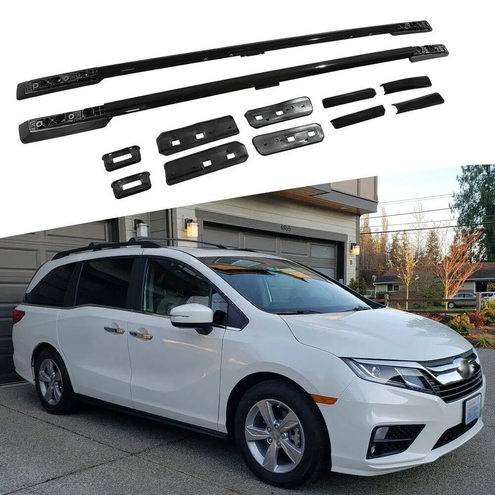 

2Pcs Black Roof Rack Fits for Honda Odyssey 2018-2023 2024 2025 Luggage Cargo Rails Side Bars