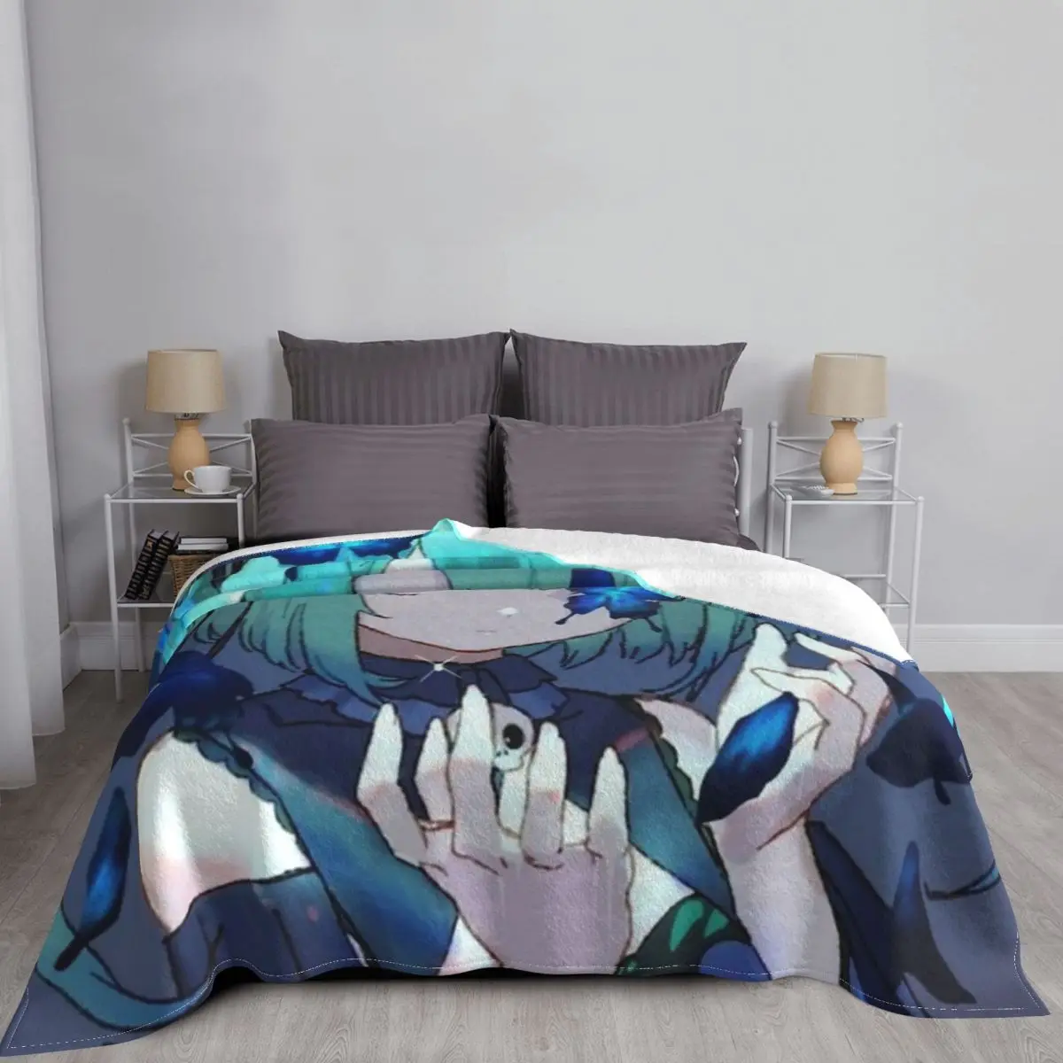 Одеяло Lonely Necromancer Rushia, покрывало на кровать, покрывала на кровать