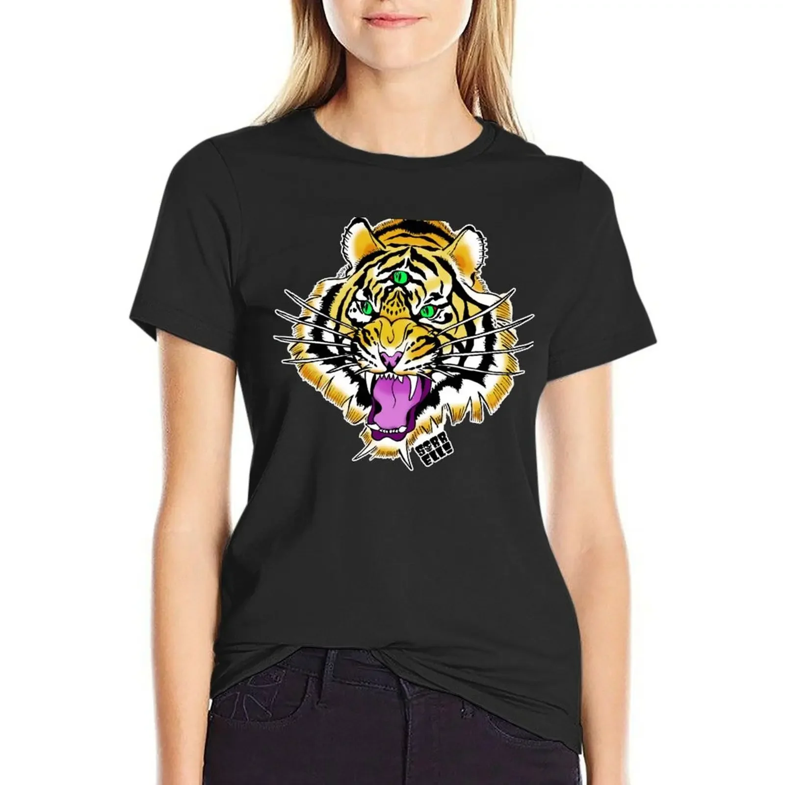 Three-Eyed Tiger T-Shirt Blouse summer tops clothes for woman