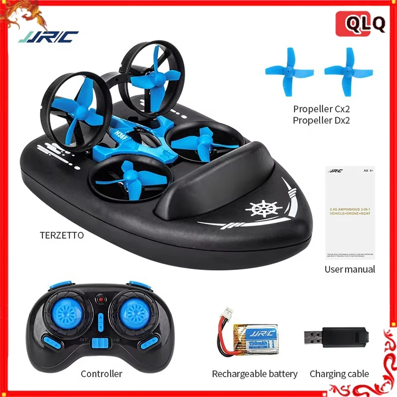 

Jjrc H36f Mini RC Drone Boat 3-in-1 Vehicle 2.4G Waterproof Flying Model Quadcopter Helicopter Toy for Kids