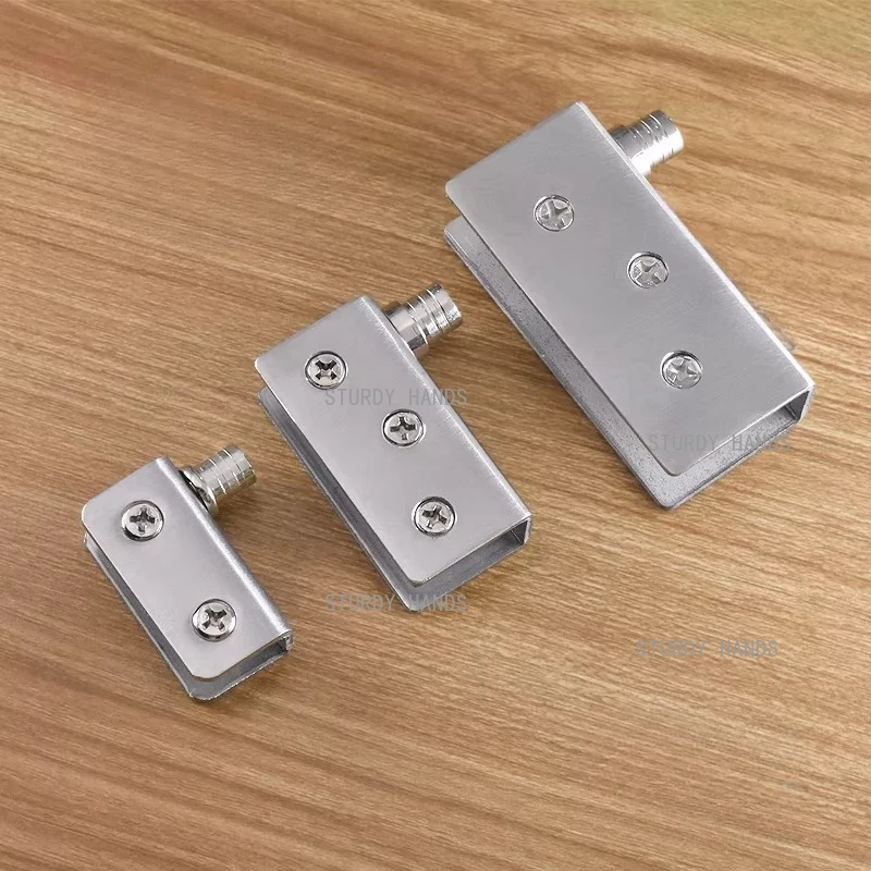1 Pair Glass Cabinet Door Clamp, Hinge of Revolving Door, Frameless Glass Hinge Door Clamp, Household Hardware Accessories