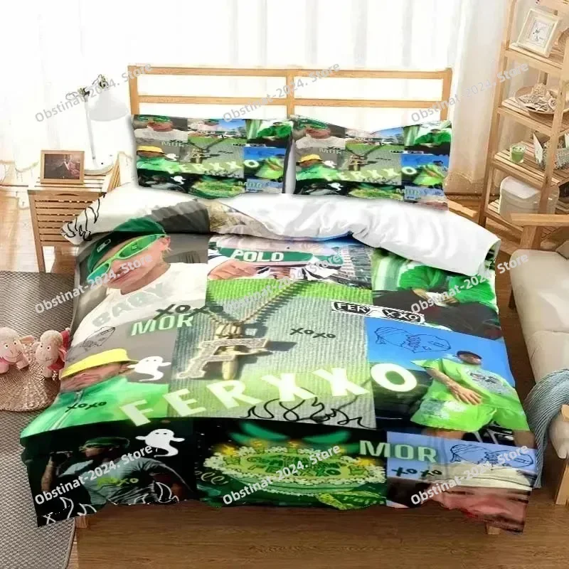 패션 페르크소 페이드 래퍼 침구 세트 프린트 베드 세트 베개 커버 포함 침대 이불 커버 부드러운 싱글 더블 퀸 슈퍼 킹 사이즈