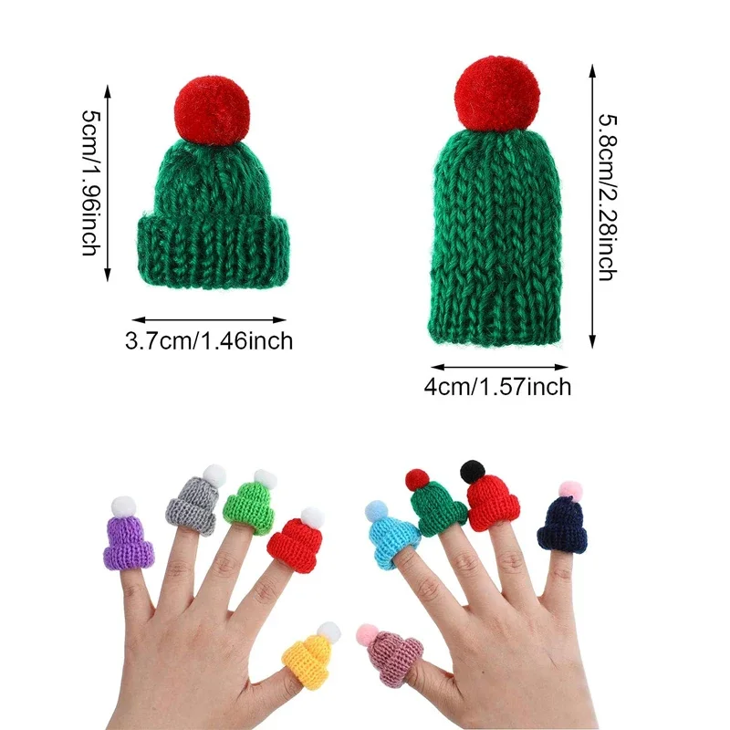 10-20 pezzi Mini cappelli per maglieria di colore misto cappelli per bambole di natale Mini cappello di lana per ornamenti natalizi materiali per