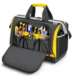 Bolsa de almacenamiento multifuncional, Kit de reparación de carpintero impermeable, tela Oxford, capacidad de capa de electricista profesional, herramientas de maleta