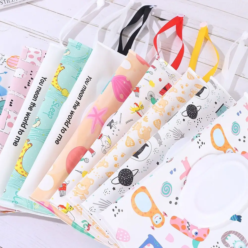 Fashion EVA Wet Wipes Bag Snap-Strap Reusable Cosmetic Pouch Refillable Portable Tissue Box Outdoor