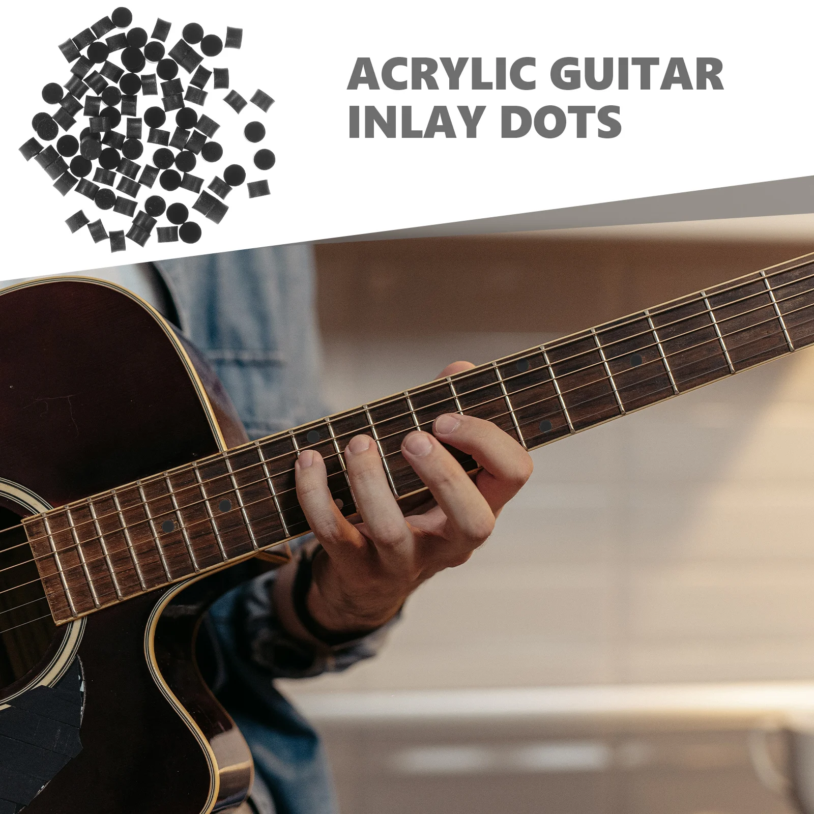 

100Pcs Guitar Tone Point Inlay Dots Acrylic Fingerboard Markers for Fretboard Repair Ukulele Mandolin Instrument Accessories