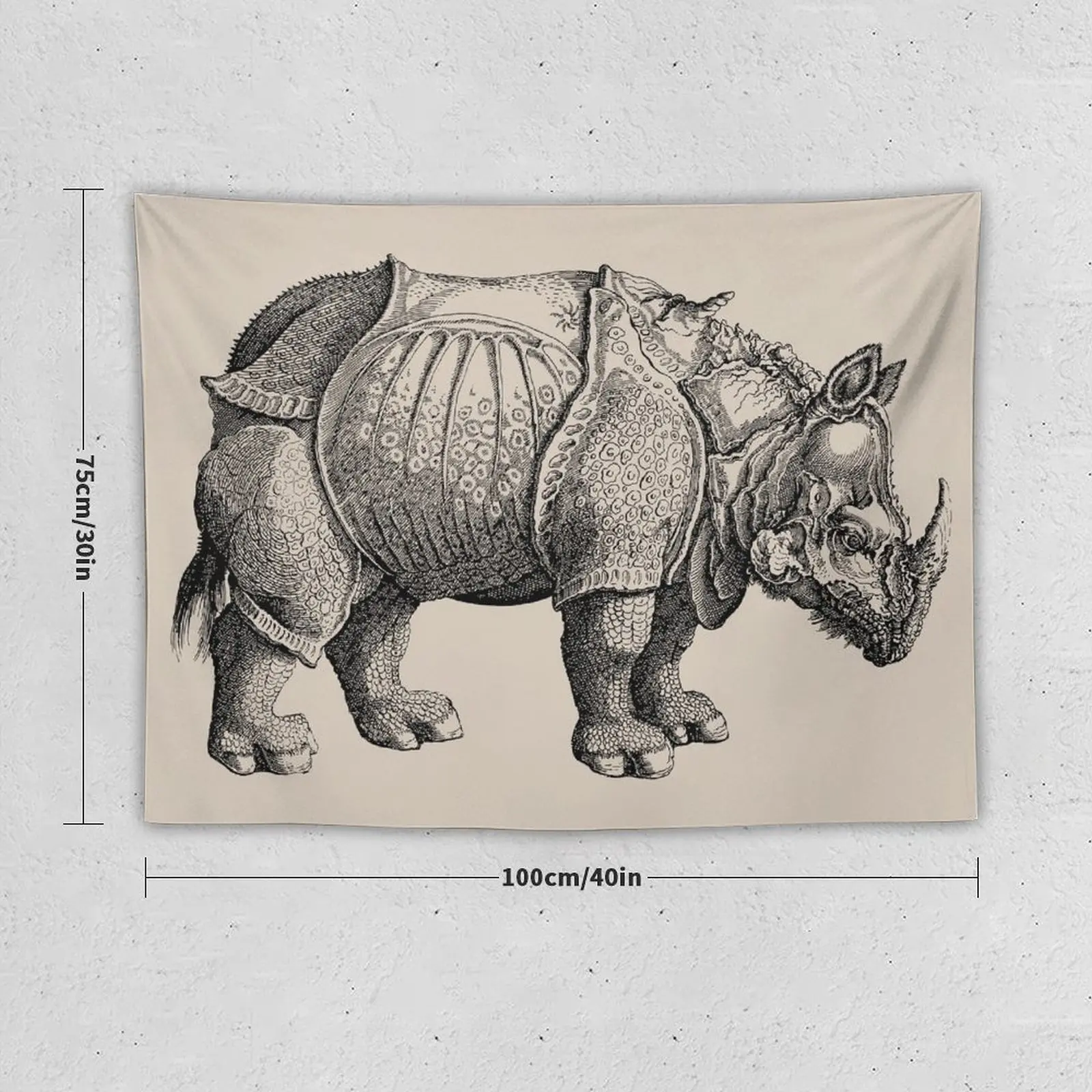 New  Rhinoceros by Albrecht Dürer Tapestry Nordic Home Decor Room Decorating Aesthetic Room Decorations Aesthetics