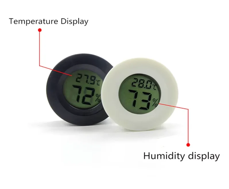 Round Mini LCD Digital Thermometer Hygrometer Refrigerator Freezer Tester Indoor Convenient Temperature Sensor Hygrometer