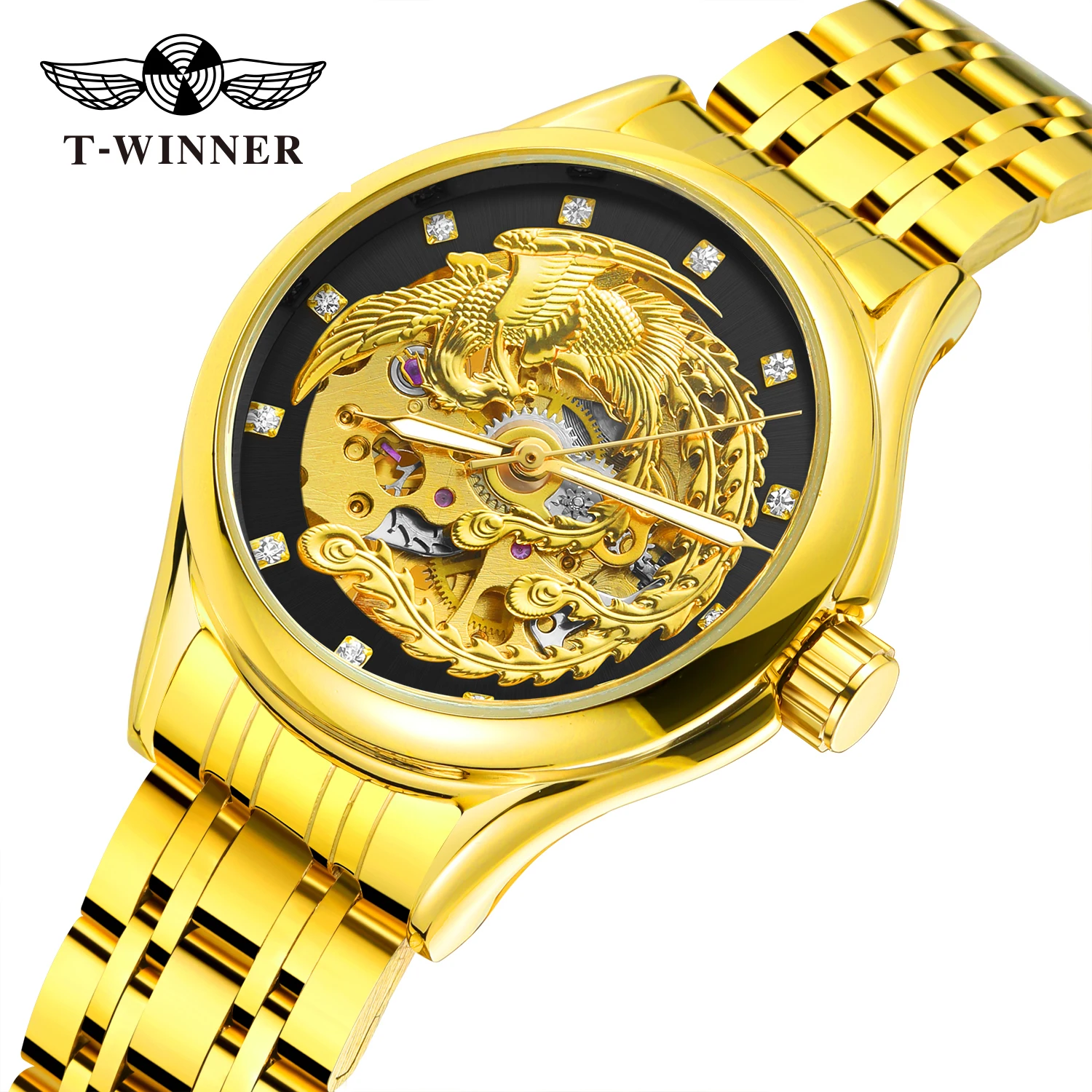 Top Luxury Golden Watch Women Automatic Mechanical Wrist Watches Stainless Steel Strap Royal Classic Ladies Clock Nice Gift