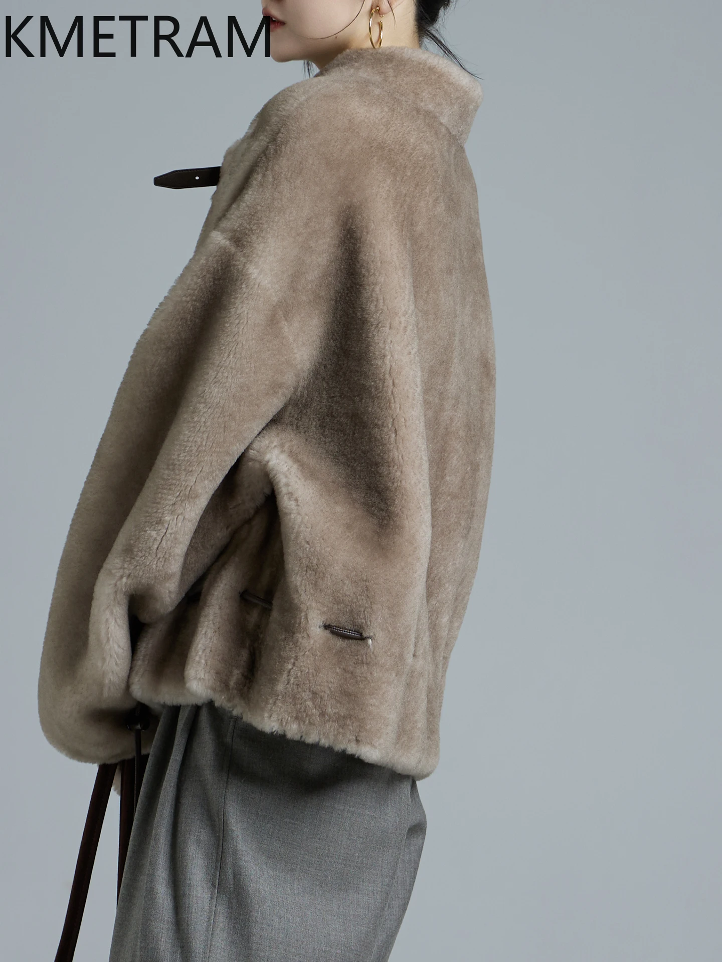 KMETRAM 100% 천연 양모 럭셔리 모피 코트 여성용 겨울 2025 리얼 퍼 코트 숏 신상 아우터웨어 여성용 모피 코트