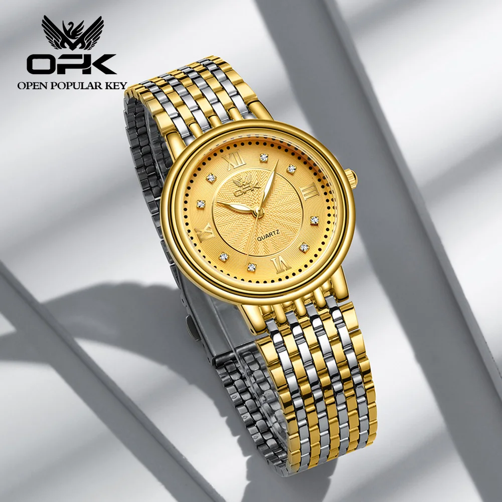 OPK 6005 Men's Watches Full Gold Stainless steel Top Quartz Watches for Men