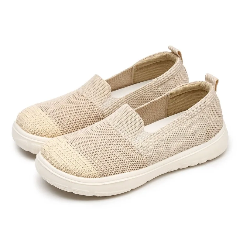 Women Slip‑on Color‑Spliced Knit Loafers Lightweight Non‑Slip Rubber Sole Breathable Flat Casual Mother Shoes view 6