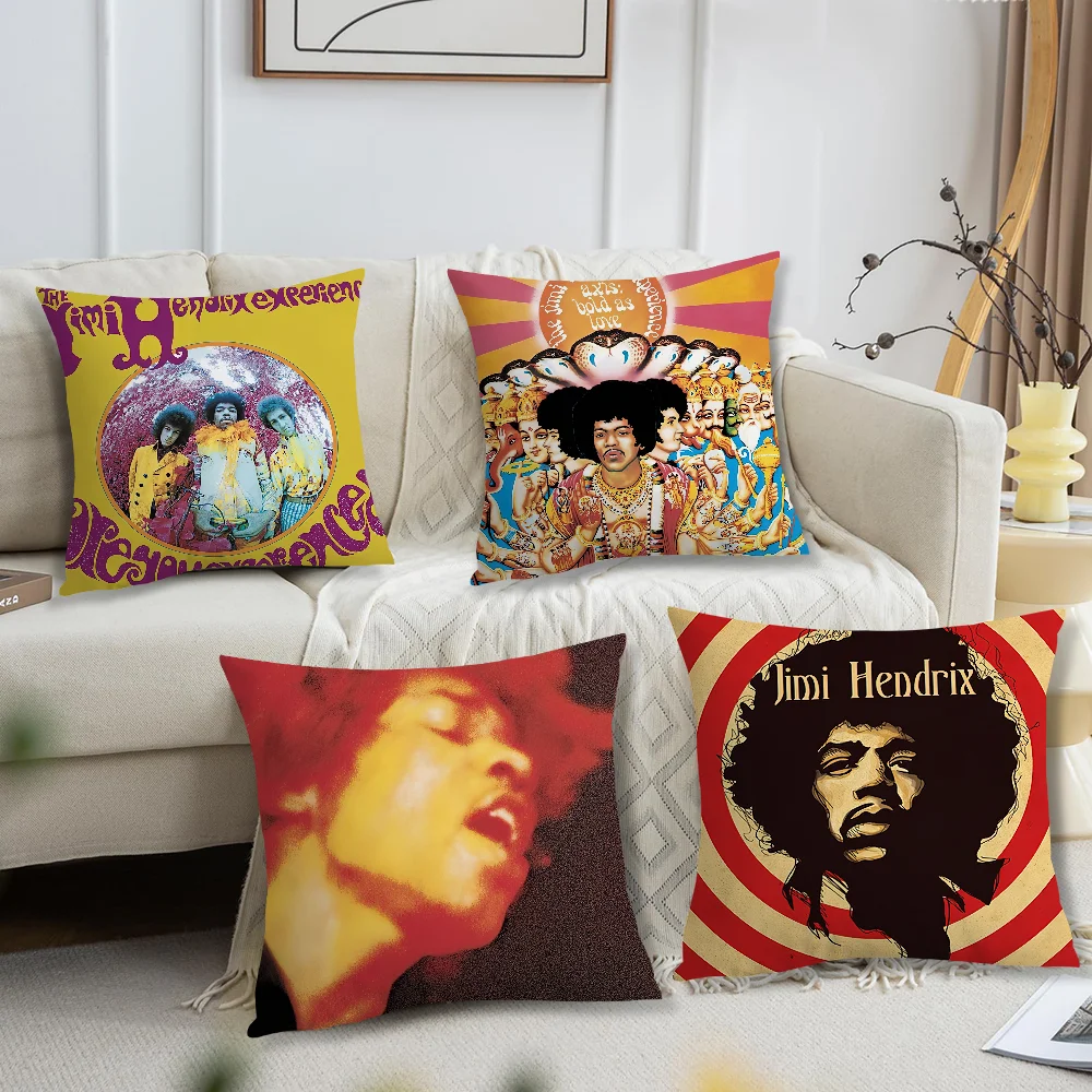 Singer J-Jimi H-Hendrix cushion cover Living Room Accent Couch Back Support Square Lounge Restful Nap Companion Pillow Case