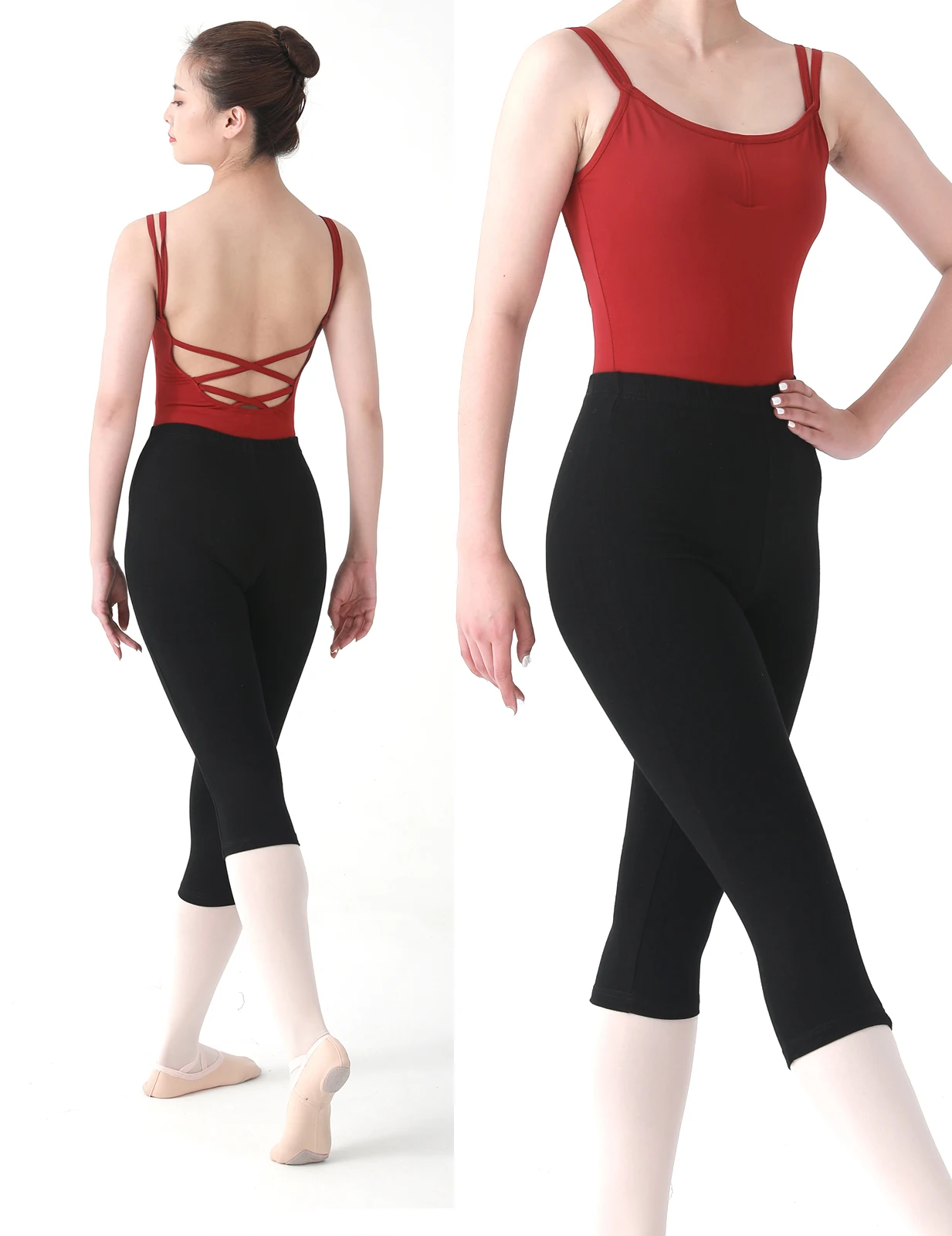 Women's everyday short stretchy elastic seven-inch base leggings for yoga and dance fitness wear