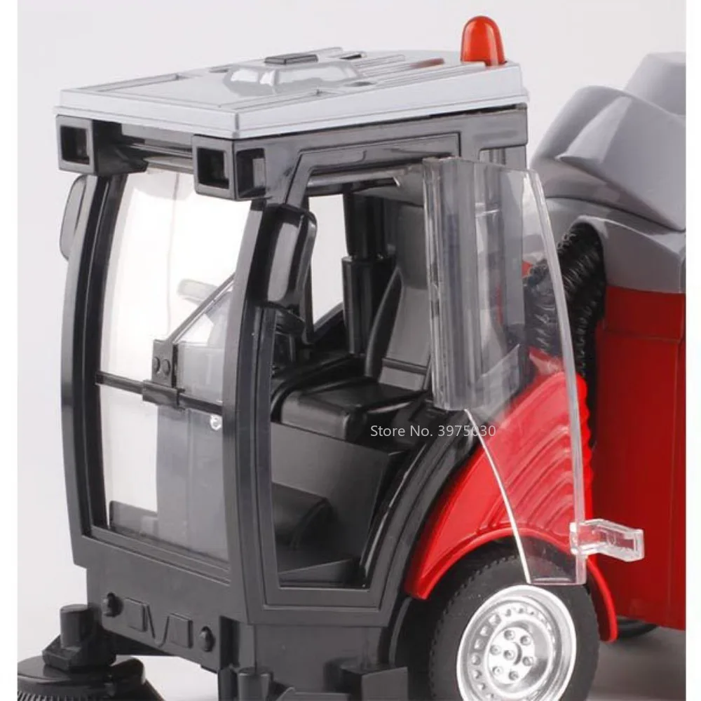 14cm Sweeper Car Model Toy Alloy Diecast Urban Cleaning Vehicle with Simulated Trash Can Sound Light Toys for Boys Birthday Gift