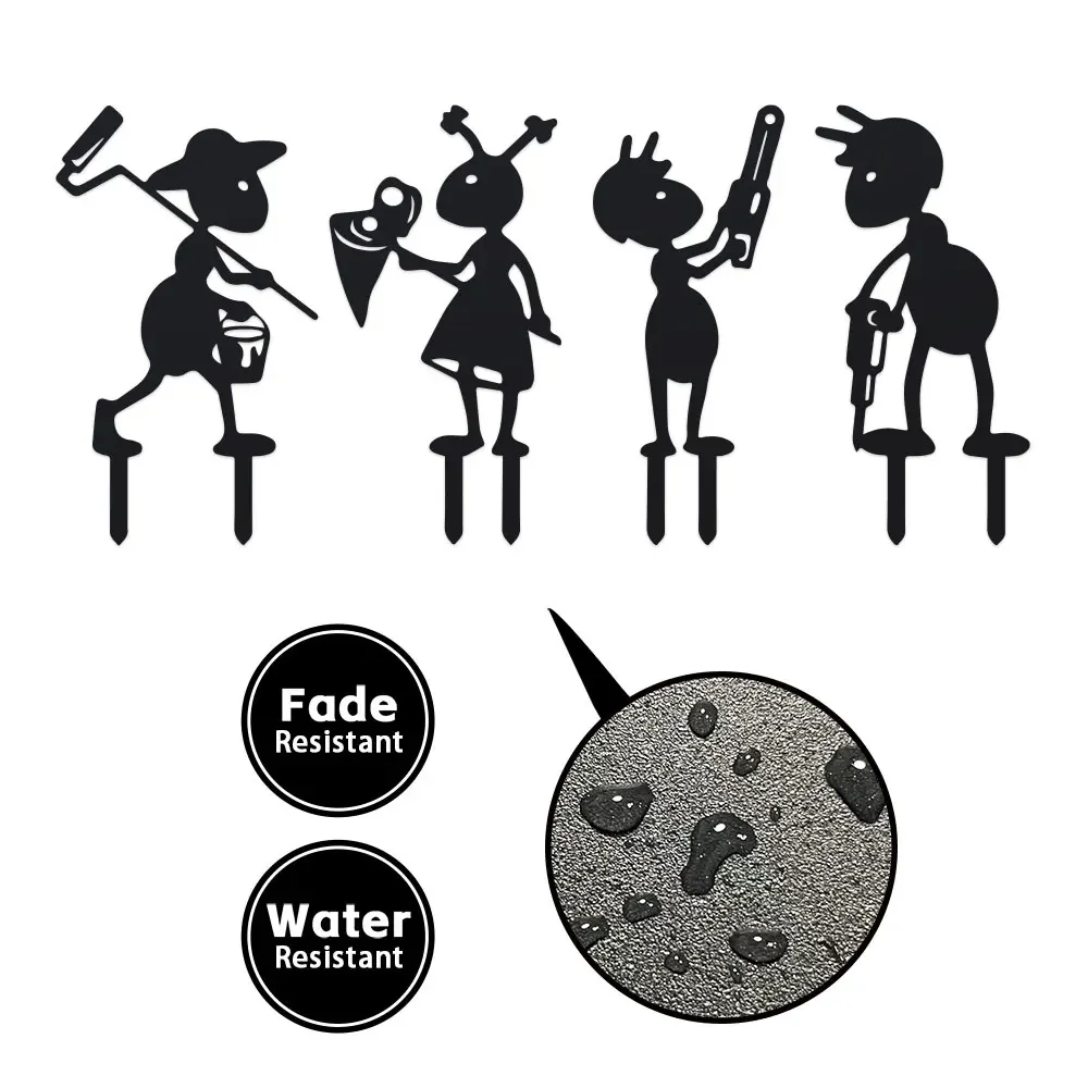Piece Ant Metal Garden Stake Set: Working Ant Decor, Garden Lawn Metal Art Decoration, Outdoor Decor, Metal Sculptures