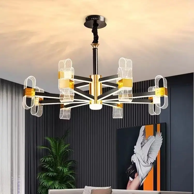 Modern LED Light Arm Ceiling Chandeliers Simple Living Dining Room Pendant Lamp Home Decor Hanging Light Luster Fixtures