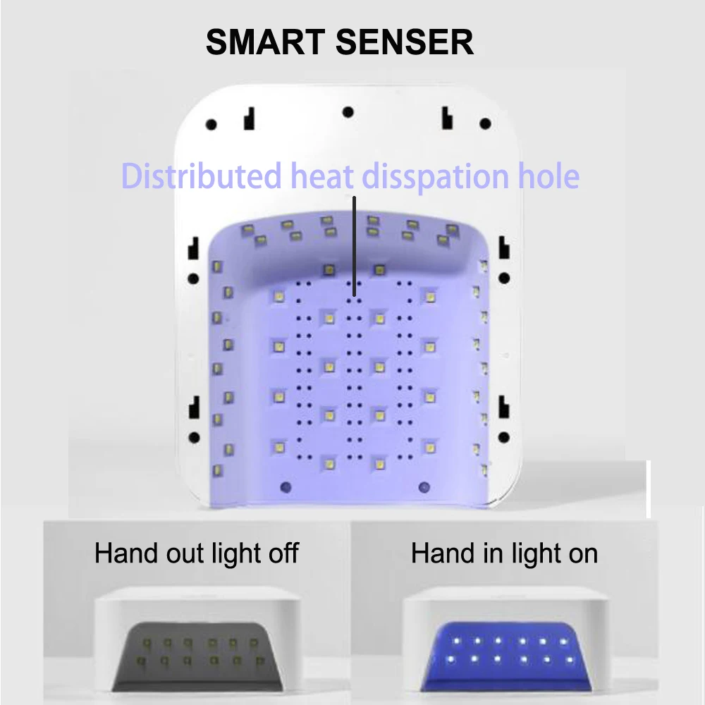 Professional Nail Dryer 48 Leds 15600mAh Rechargeable UV Lamp for Curing All Gel Nail Polish Portable Wireless Nail Lamp