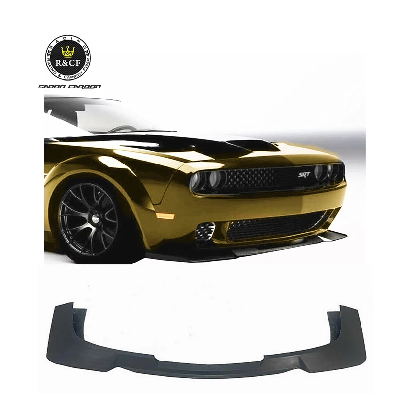 For Dodge Challenger SRT Hellcat Demon Carbon Fiber Front Bumper Lower Lip Spoiler 2018-19 Factory Black Glossy Finish