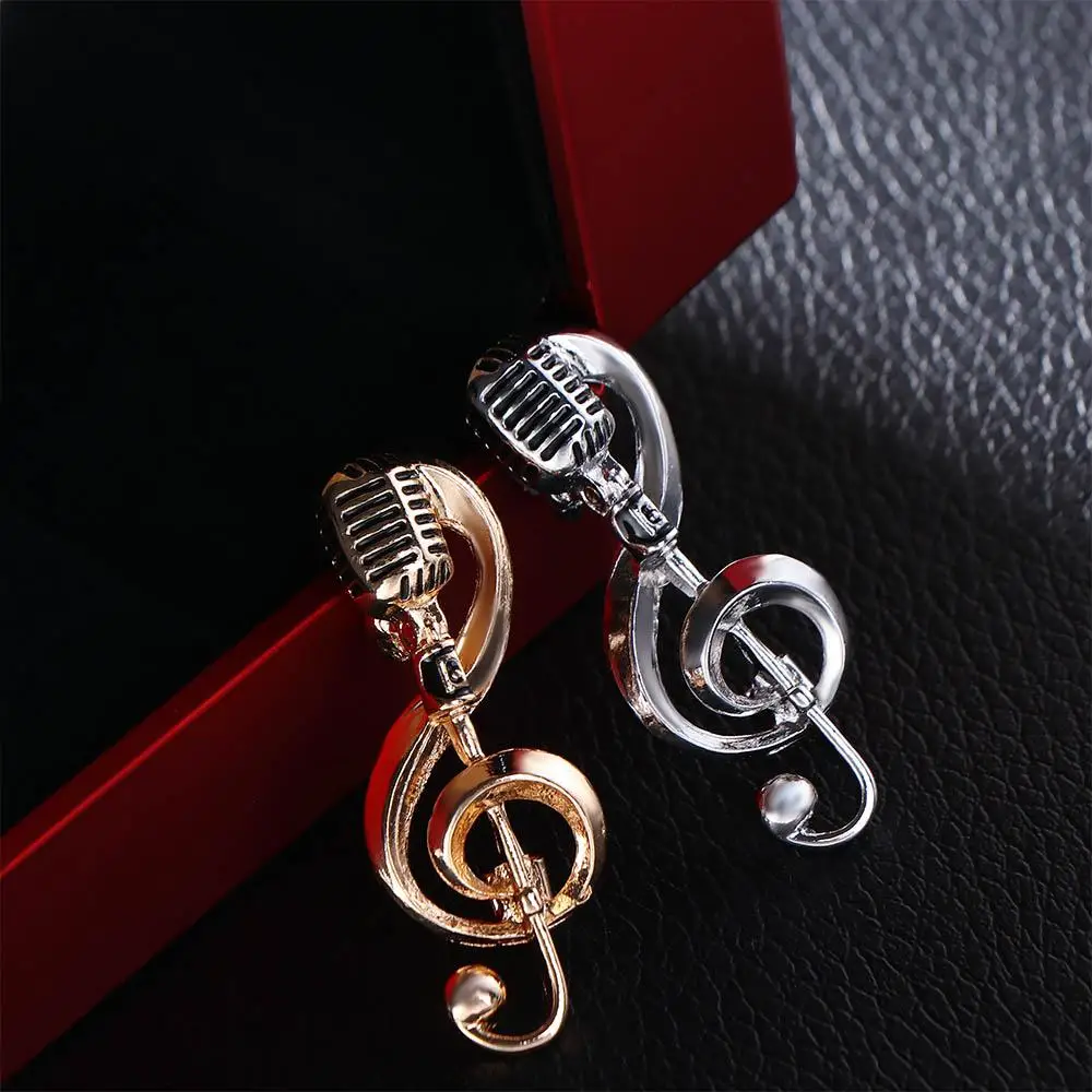 Brooch Lapel Brooch Jewelry Accessories Singer Party Badge Pin Brooches Pin Microphone Brooches Music Note Brooch Enamel Pin