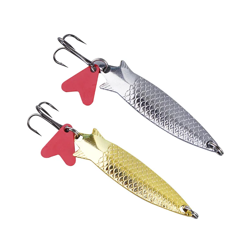 Angelköder Löffelköder Fischschuppen-Form Metall-Jigs 6cm 4,4g Harter Köder Weitwurf-Kunstköder Set 2 Stück SALE – Detail 4