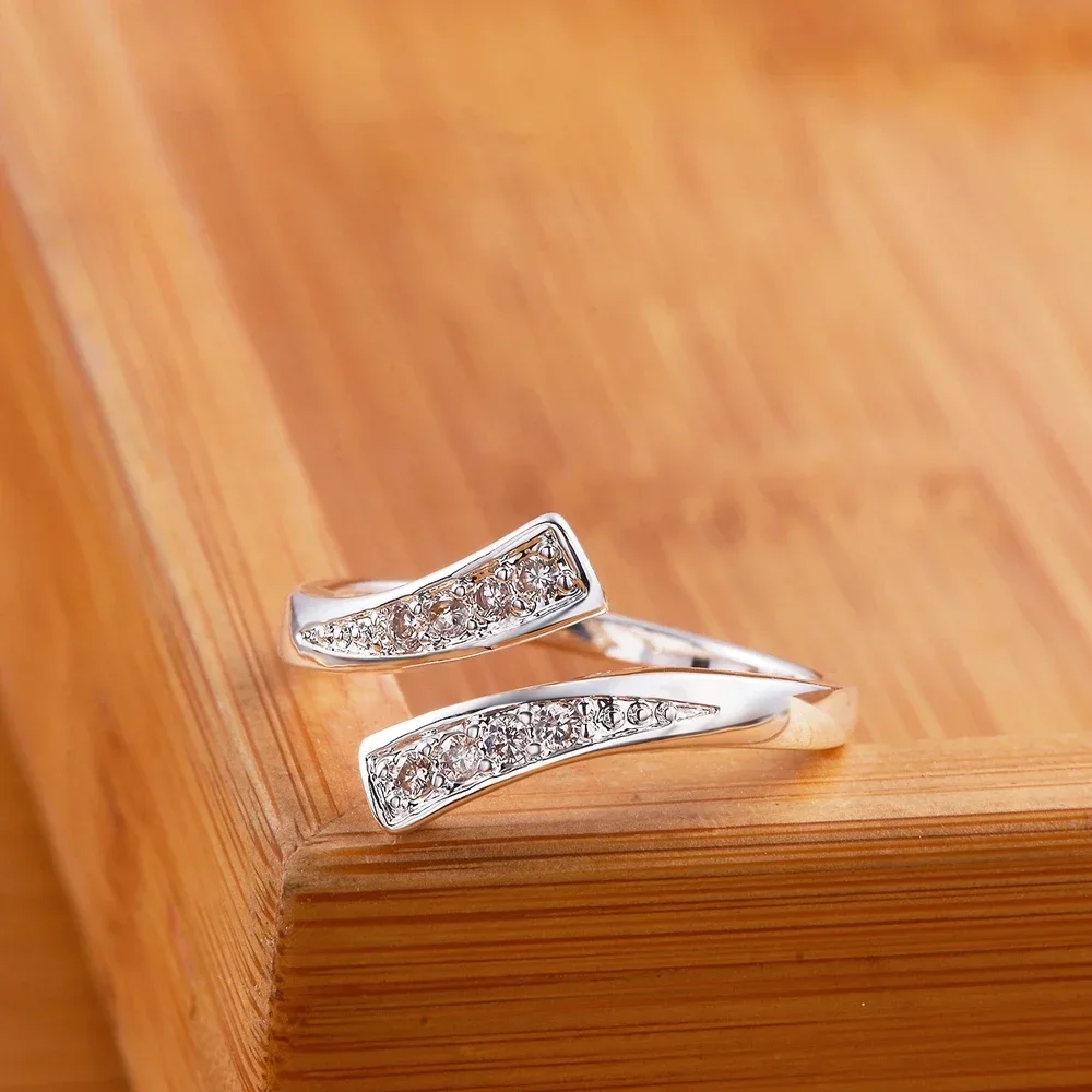 Women's Adjustable 100% 925 Sterling Silver Crystal Ring, Gift
