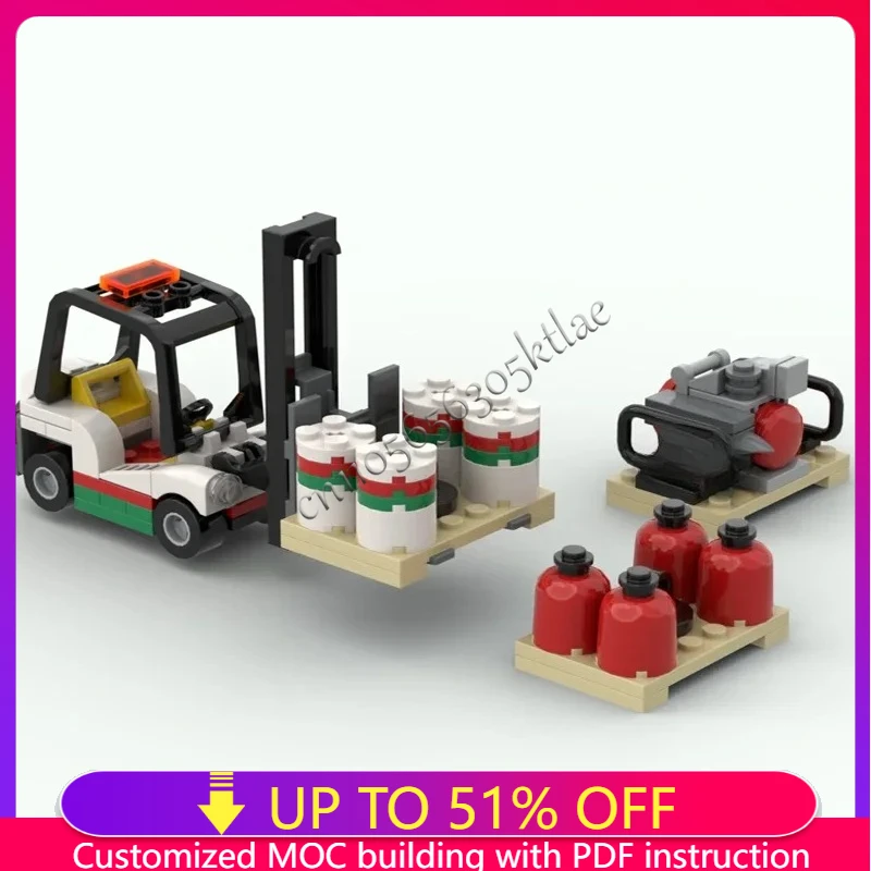 NEW 108PCS MOC City Engineering Octan Forklift Model DIY Creative Ideas Technology Child Toy Diy Assembly Puzzle Birthday Gift