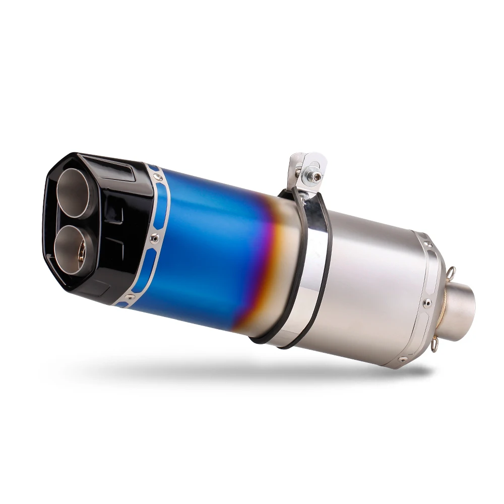 

Universal 51mm Motorcycle Exhaust muffler with DB Killer double hole For AK ADV F800 F750 Z900 MT09 R7 MT03 ZX4R R6