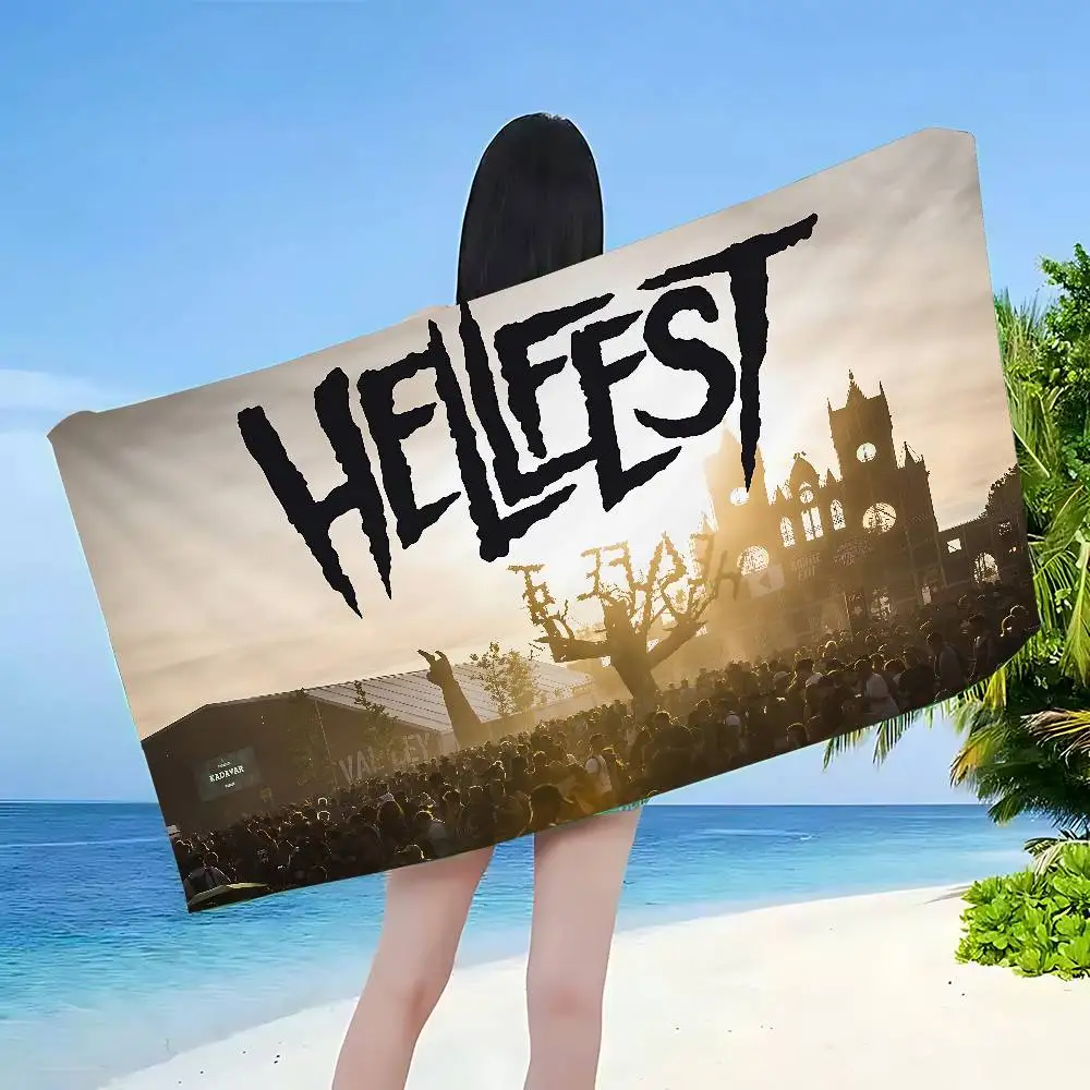 H-Hellfest Bath Towel Microfiber Soft Water Absorbing Breathable For Girl Kids Decorative Cartoon Beach Towel