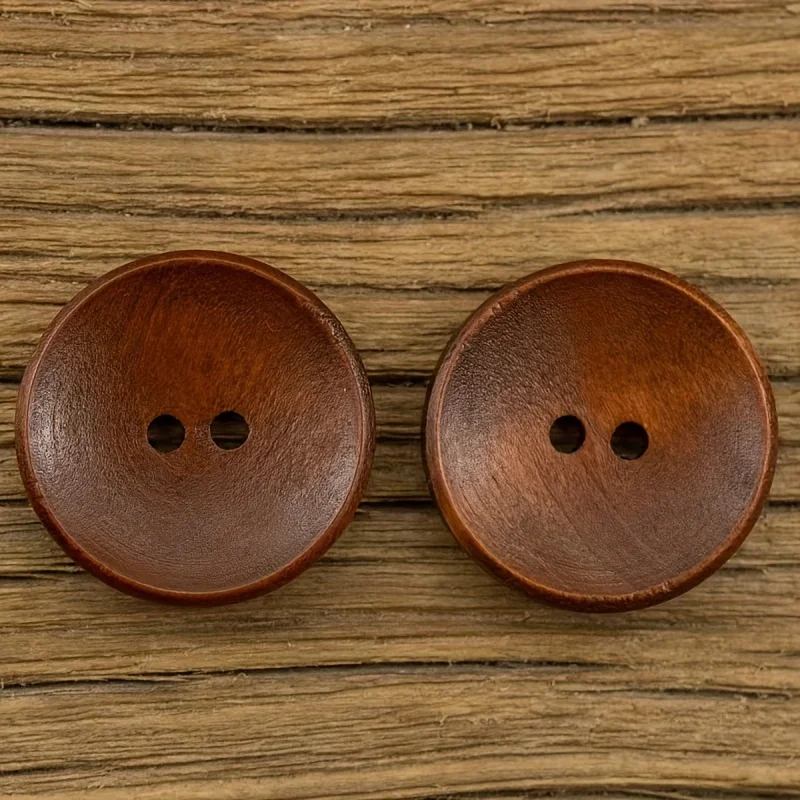 10/20/30pcs Vintage Wooden Buttons For Coats Windbreakers Cardigans Double-Sided Cashmere Finish Assorted Sizes 15/18/20/23/25Mm