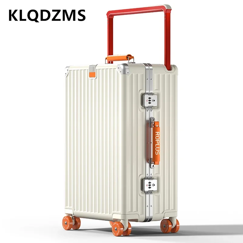 KLQDZMS-Valise à roulettes à cadre en aluminium de grande capacité, bagage de cabine, boîte d\'embarquement PC 20 \