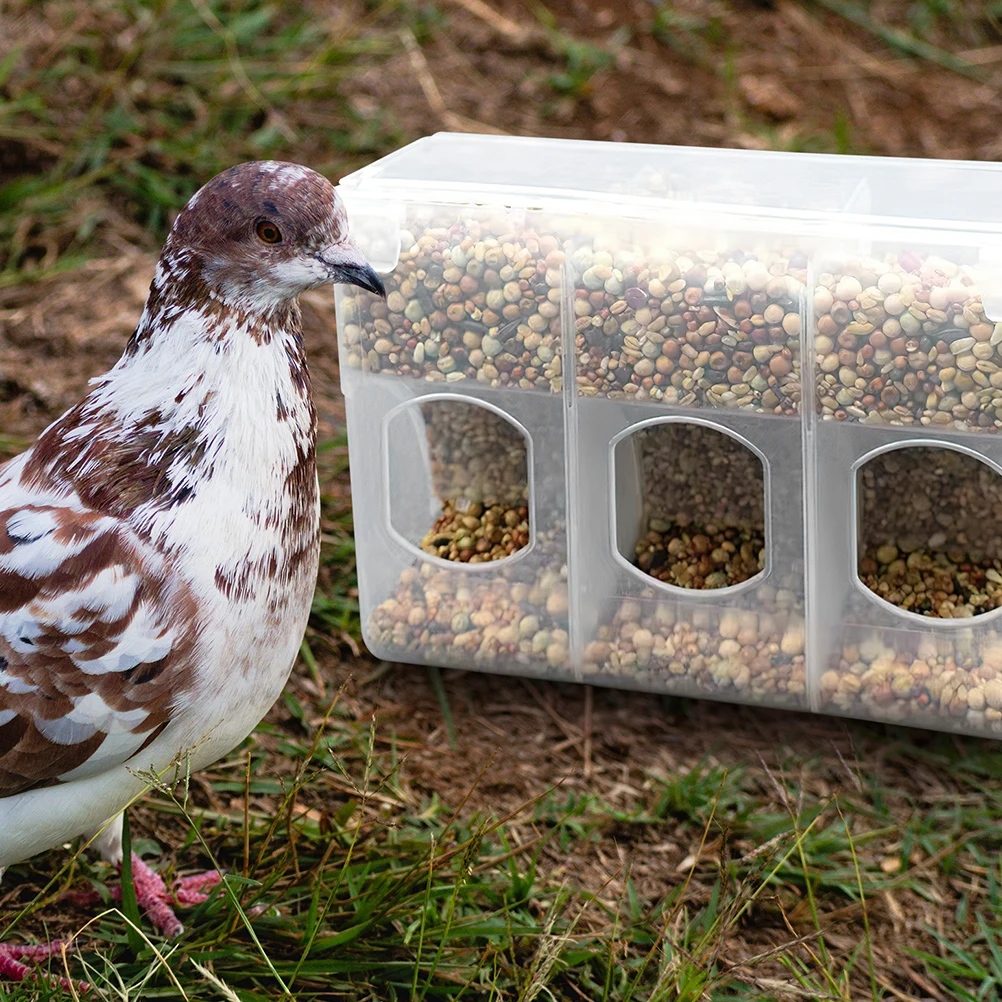 

2pcs Automatic Pigeon Feeder Lightweight Plastic Hanging Bowl Sift Proof Cage Supplies for Parrots Canary Quail Sparrow