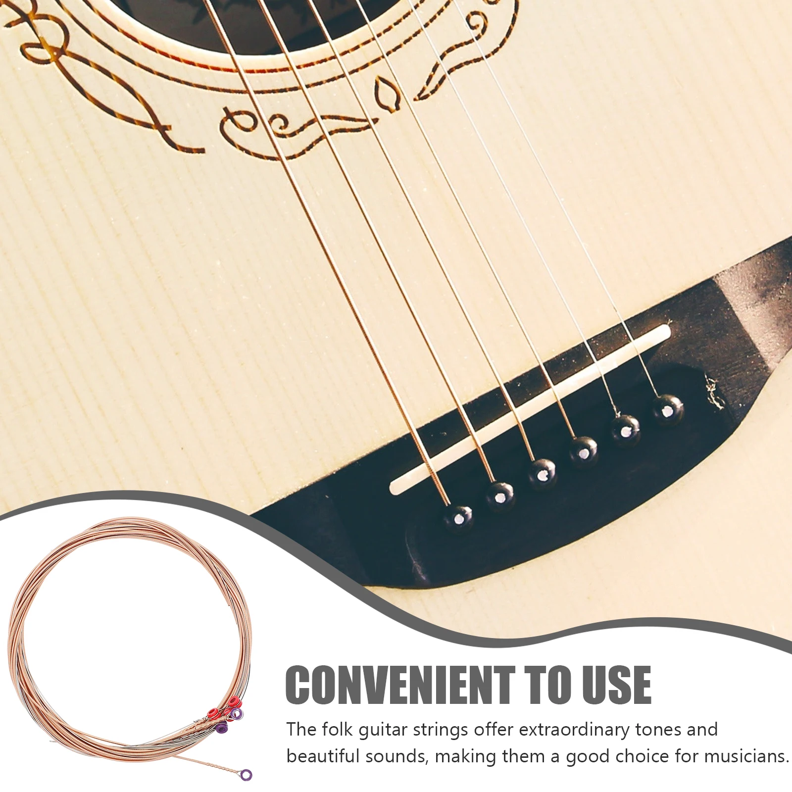 

6 Pcs Guitar String Cover Acoustic Accessories Kit Music Parts Imported Hexagonal Alloy