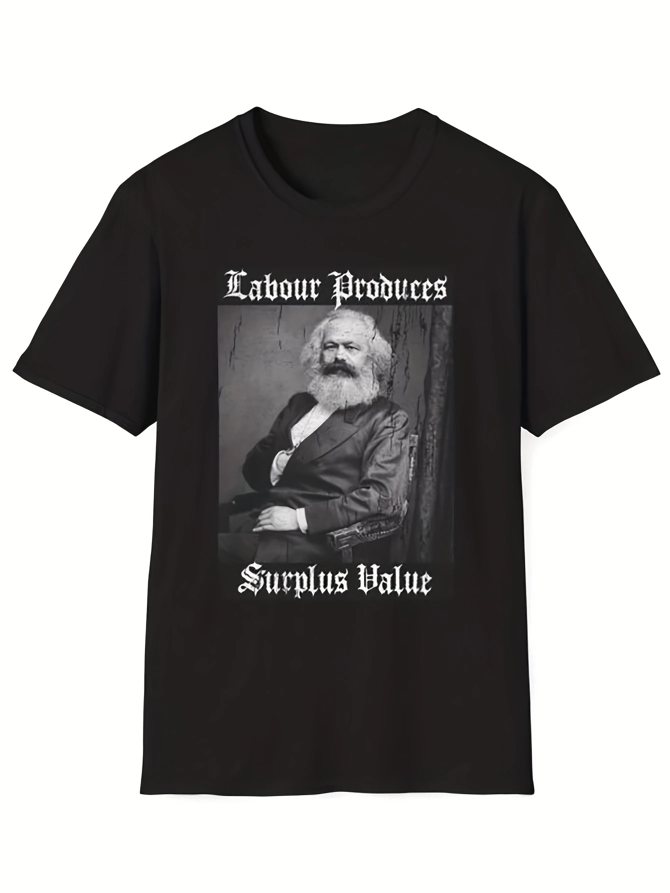 Karl Marx Surplus Value Unisex Softstyle T-Shirt Men's T-Shirt Black Casual Crew Neck T Shirt