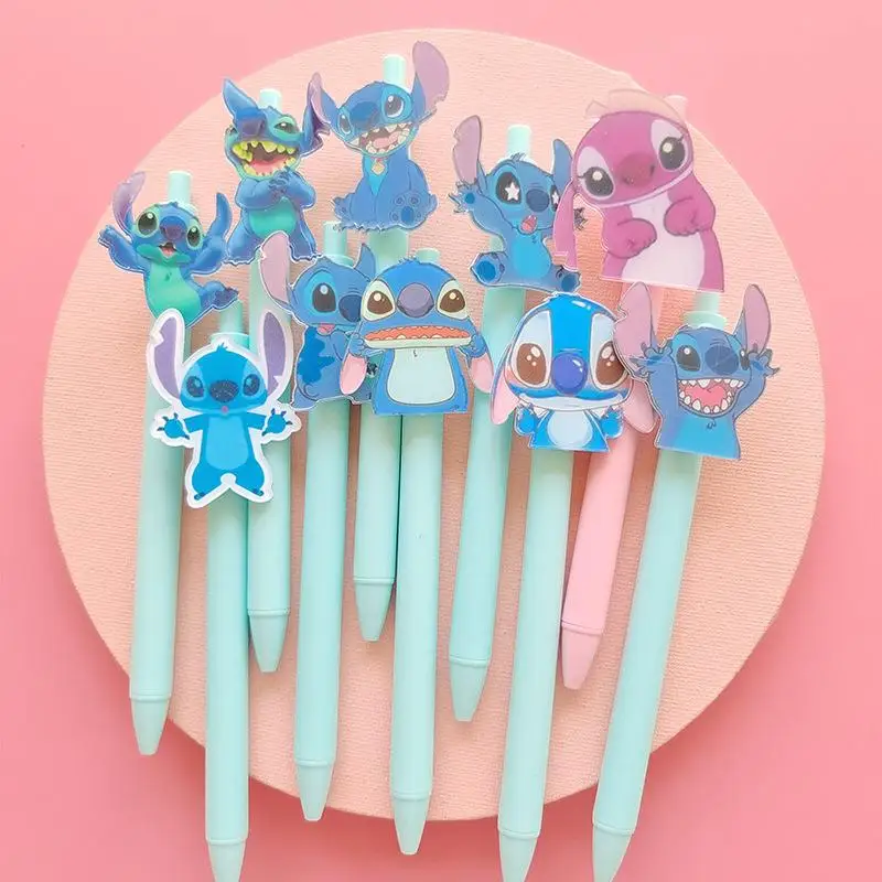 4pcs Disney Gel Pens Kawaii Cartoon Lilo Stitch Acrylic Neutral Pen Student Signature Creative Stationery Office School Supplies