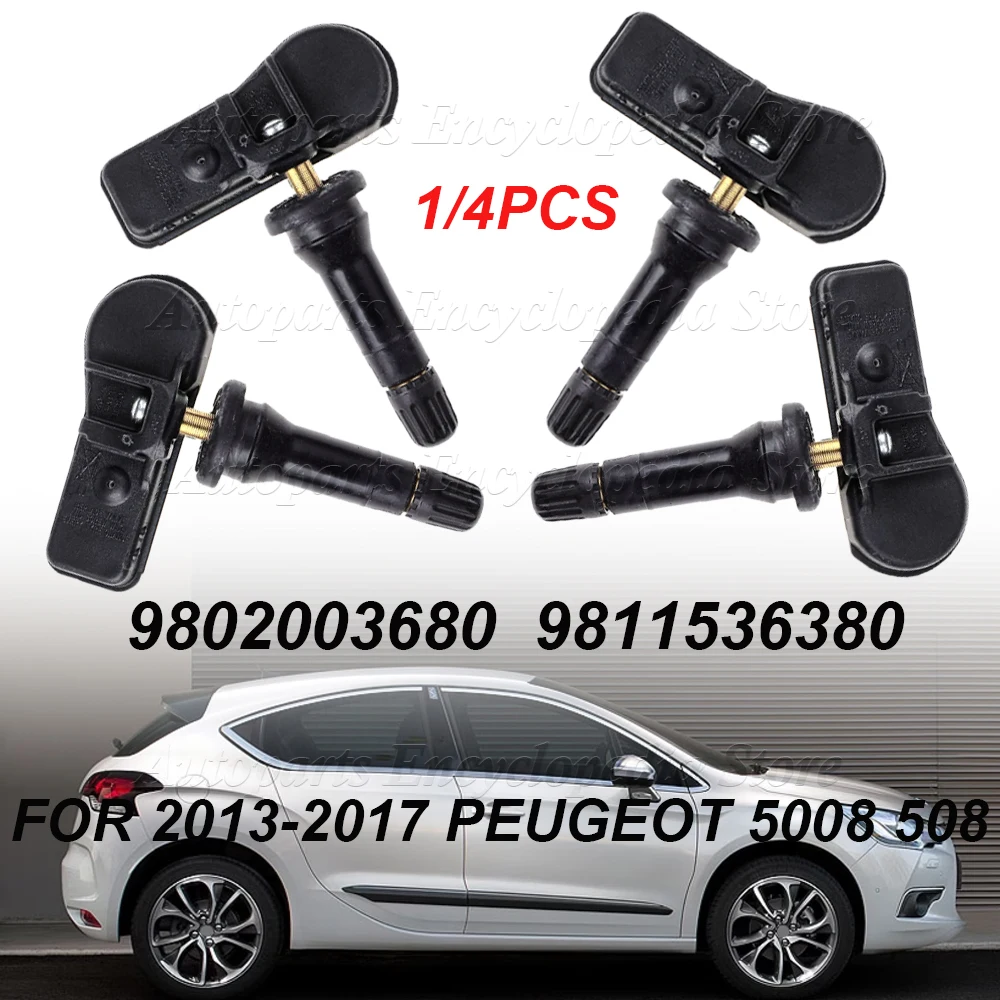 Dla 2013-2017 Peugeot 5008 508 (8) 9802003680 9811536380   TPMS 433MHz CZUJNIK CIŚNIENIA W OPONACH TPMS Peugeot