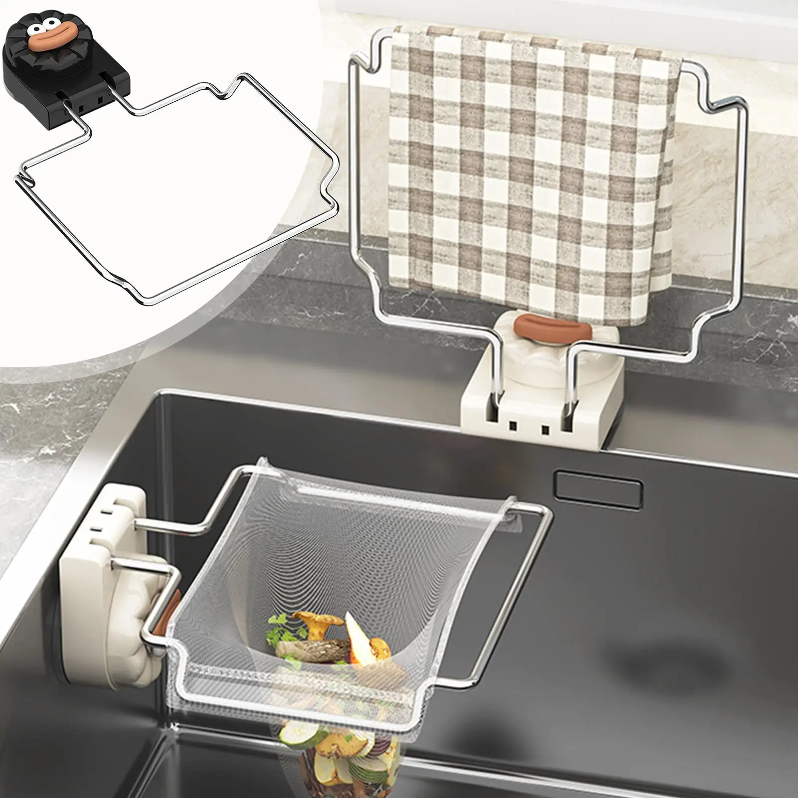 

Food Strainer For Sink Folding Food Catcher Sink Strainer With 50 Filter Mesh Bags For Domestic Kitchen Bathroom Home Vegetables