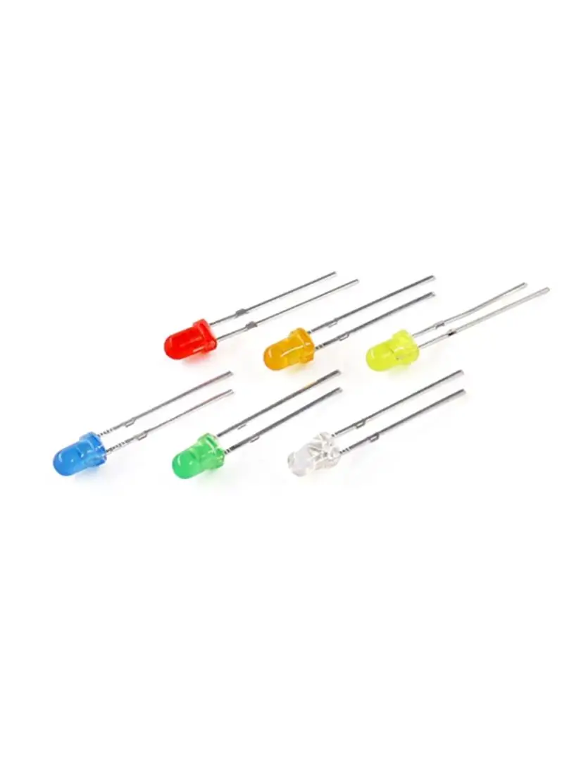 50PCS/100PCS F3 F5 LED diode red hair red green hair green/white green red blue yellow 3MM 5MM light emitting diode electronics