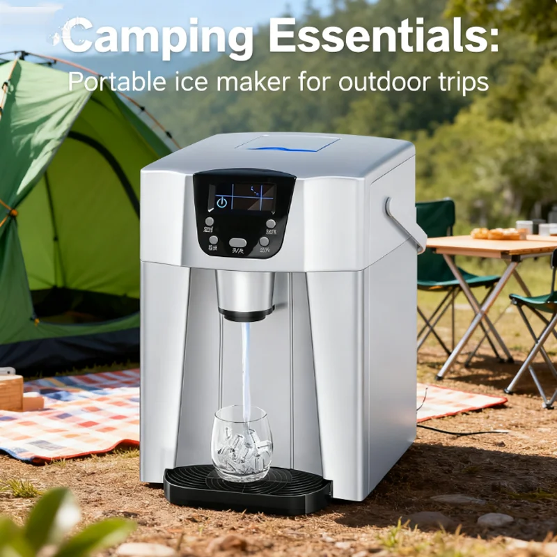 Commercial Automatic Ice Cube Maker Household Portable Electric Bullet Round Ice Making Machine Coffee Bar 15kg / 24H