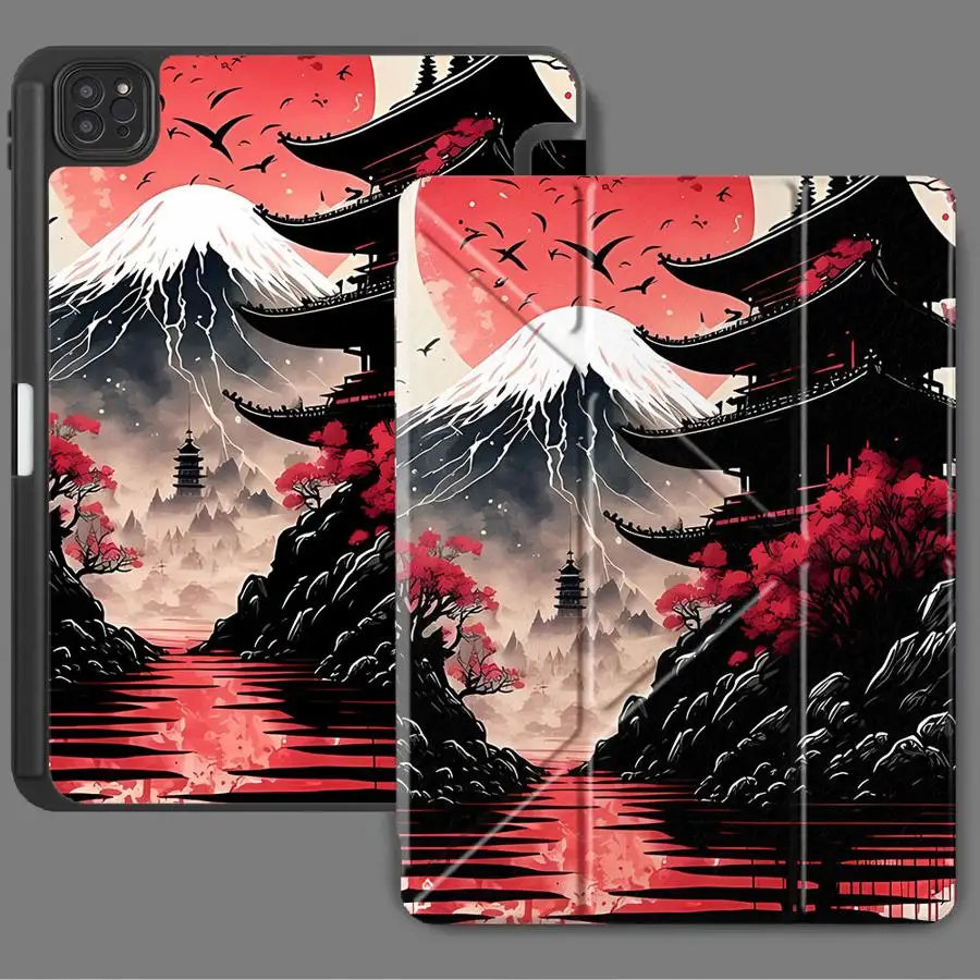 Holder Cover Tablet Case For iPad Pro 2025 Pro 11th 10th 9th 8th 7th 12.9inch Mini 6 7 Air 4 5 M3 M2 M4 11inch Sunset Fuji 3