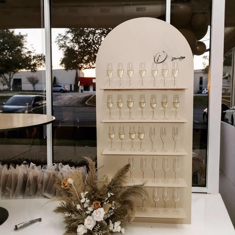 Wedding decoration luxury champagne display stand wall bar cocktail stand event background champagne wall