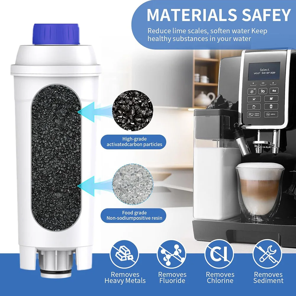 فلتر بديل لفلتر مياه القهوة، فلتر مياه متوافق مع ماكينات القهوة DeLonghi DLSC002 ECAM، ETAM، ESAM، BCO، EC