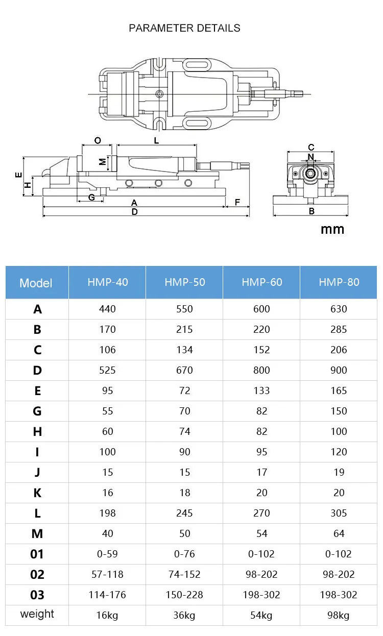 Industrial 6 Inch Milling Hydraulic Vise For CNC Machine