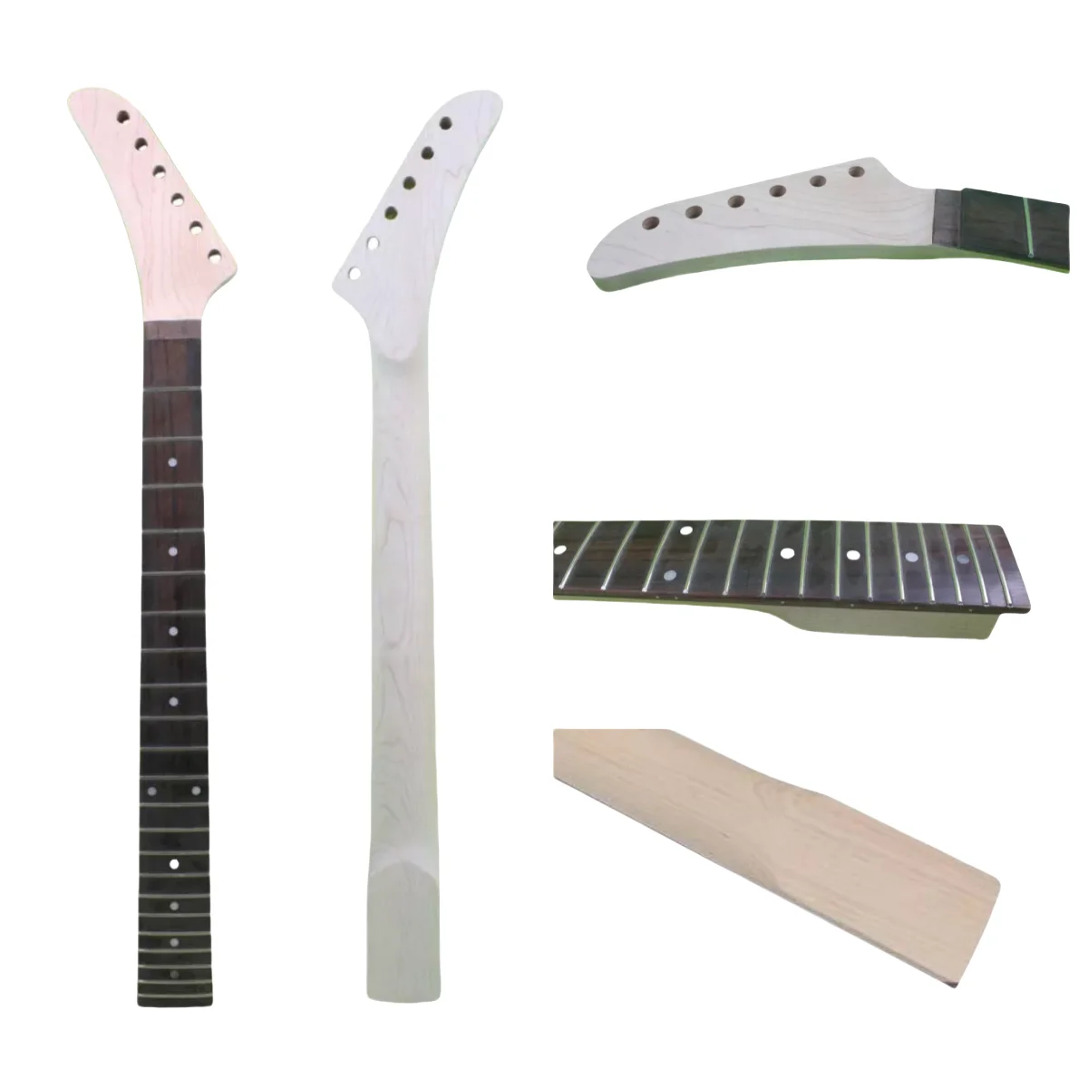 

New Guitar Neck Maple 22 fret Rosewood Fretboard 25.5 inch Left Hand Dot Inlay Bolt on Heel Unfinished Truss Rod #US