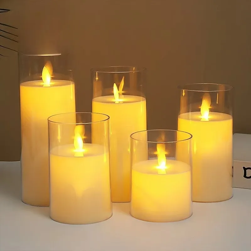 Indoor Desktop LED Candle Lights Atmosphere Decor Ornaments Flameless Lighting for Christmas Halloween Birthday Restaurant Room