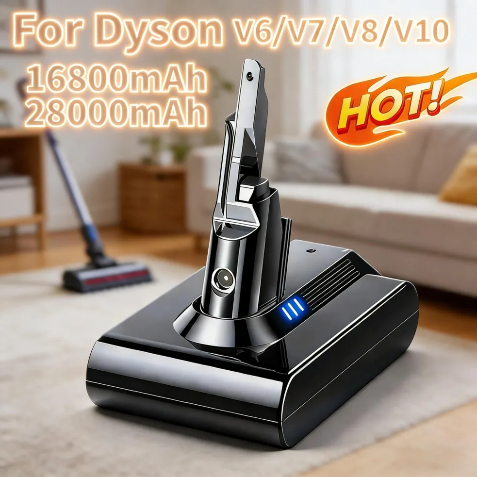 for Dyson V6/V7/V8/V10  Absolute Handheld Vacuum Cleaner for Dyson V8 SV10 Battery 21.6V 16800mAh Replacement Battery