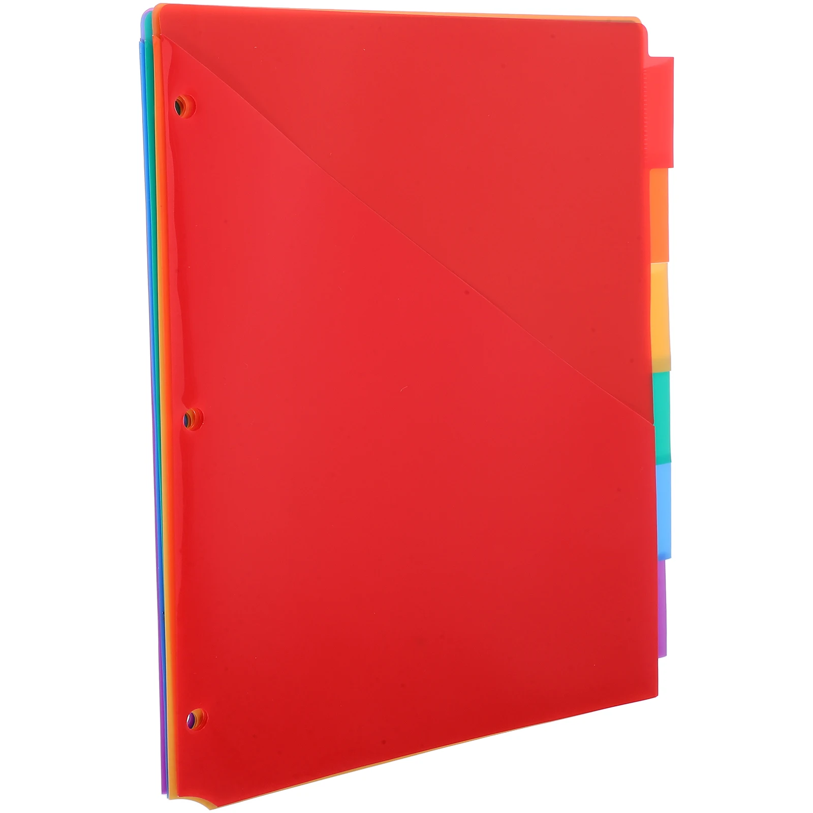 

6pcs File Folders with Insert Bag Binder Dividers Tabs Index Waterproof 3 Hole Punch Plastic Paper Protectors Notebook
