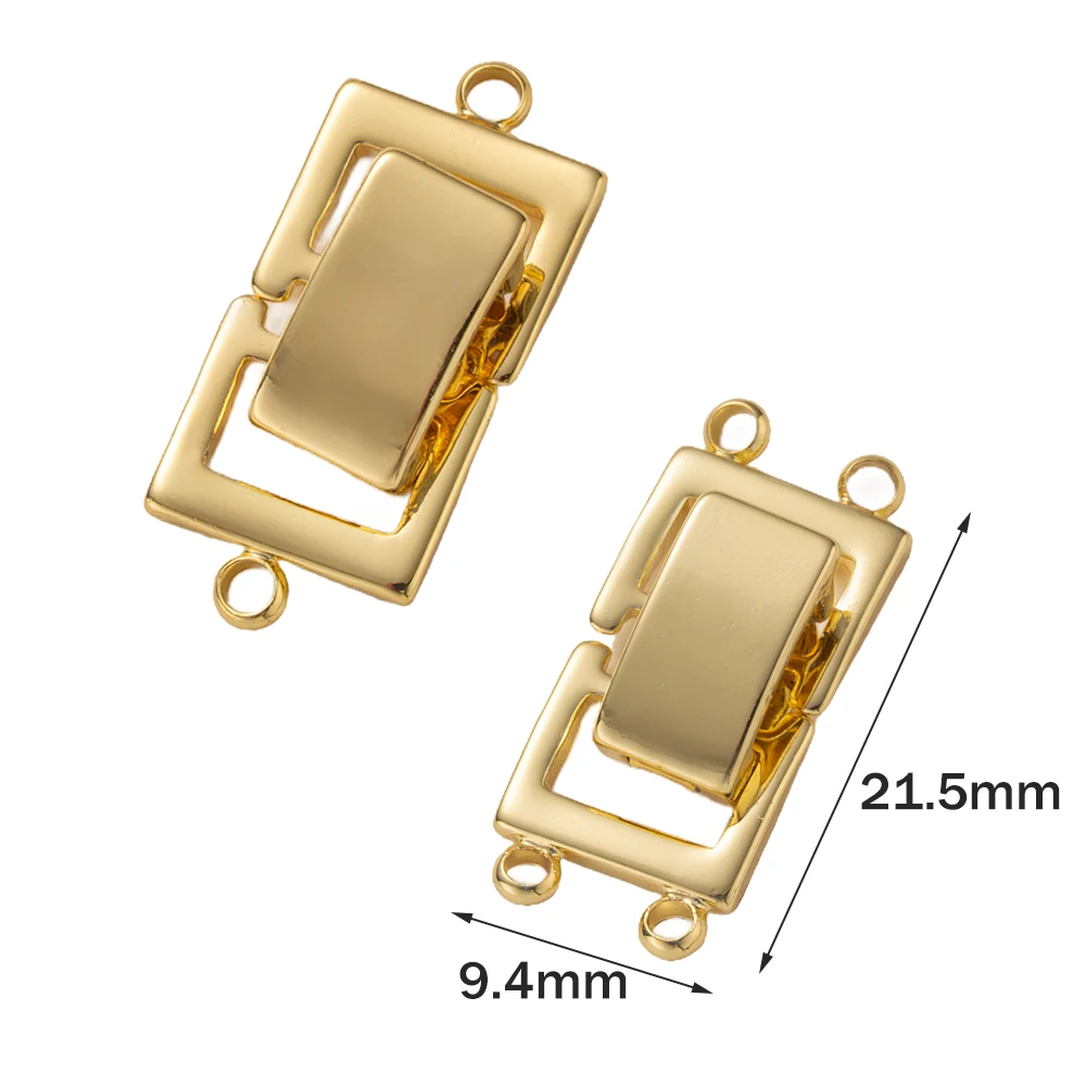 2 stuks 14K vergulde gelaagde sluiting 2 strengen ketting gelaagdheid sluiting ketting connectoren bar links schuifslot voor sieraden maken
